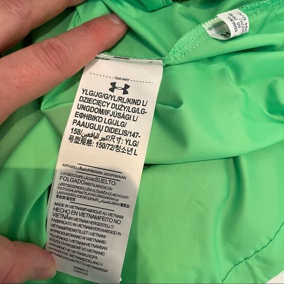 Sackpack Full Zip Jacket windbreaker neon green and blue youth large NWOT - Picture 3 of 16